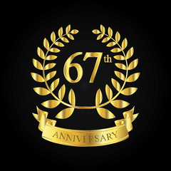 67th golden anniversary logo, first celebration with ribbon