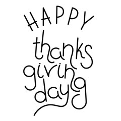 Happy Thanksgiving Day hand drawn lettering text