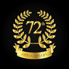 72th golden anniversary logo, first celebration with ribbon
