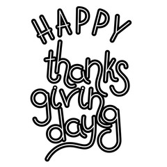 Happy Thanksgiving Day hand drawn lettering text