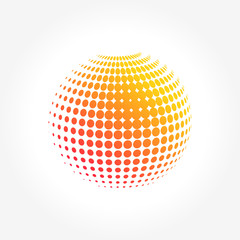 Creative abstract, vibrant and colorful icon Sphere Globe