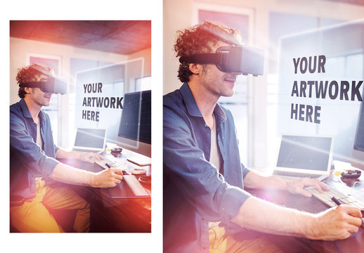 Man and Virtual Reality Headset 1