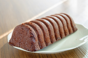 Chocolate Loaf cake on a plate