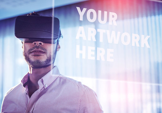 Man and Virtual Reality Headset 3