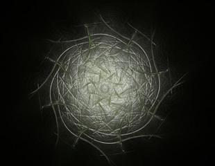 Lacy colorful clockwork pattern. Digital fractal art design. Abs