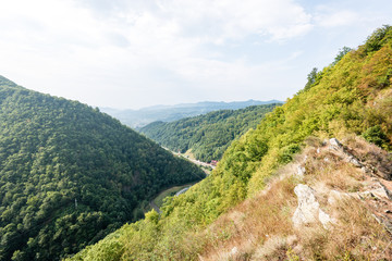 Fototapeta premium View to the carpathian mountains from the top
