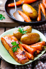 Brined Salmon with Maple Syrup