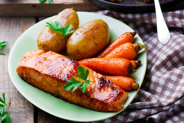 Brined Salmon with Maple Syrup