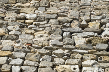 Old stone wall closeup