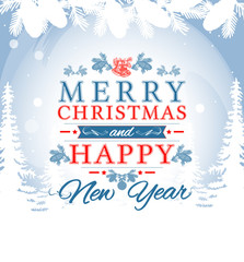 Naklejka na ściany i meble Merry christmas and happy new year card, christmas background