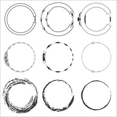 Set of 9 circles,Vector design elements.