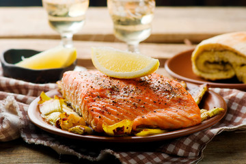 Salmon with Leeks