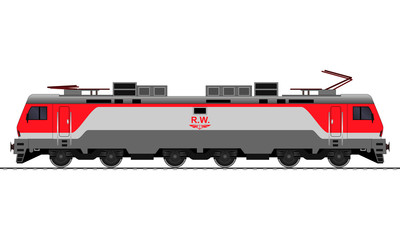 Obraz premium Electrical Locomotive. Railway train. vector