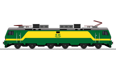 Electrical Locomotive. Railway train. vector © kupchynskyi12