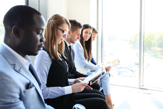 Business people waiting for job interview