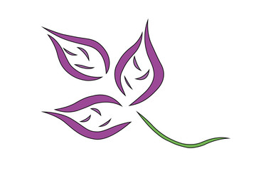 vector illustration of blossoms with black outline