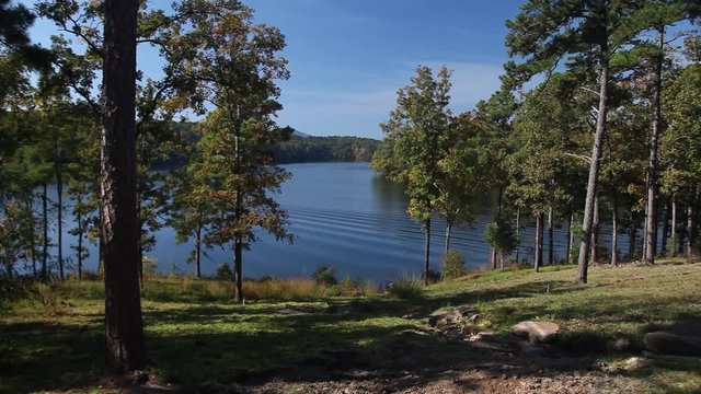 Perry Overlook At Garvan Gardens In Arkansas.  The Water Is Lake Hamilton.