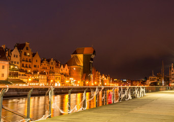 Old Town Crane during sunset at Gdansk © kunioski