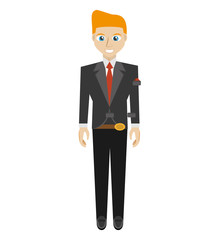 businessman avatar elegant islated icon vector illustration design