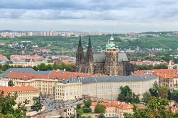 Fototapeta na wymiar Prague Castle and St. Vitus cathedral