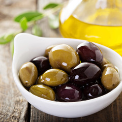 Olive oil in vintage bottle