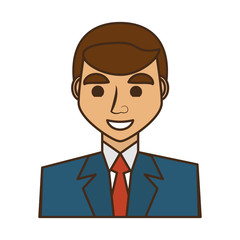 businessman avatar elegant islated icon vector illustration design
