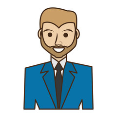 businessman avatar elegant islated icon vector illustration design