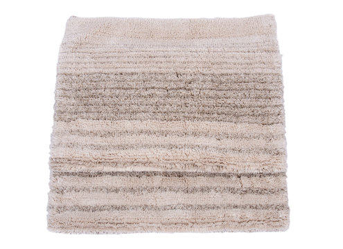 Cotton linen cut pile rug isolated on white background