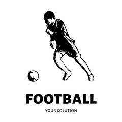 Football vector logo. Brand's logo in the form of a soccer player