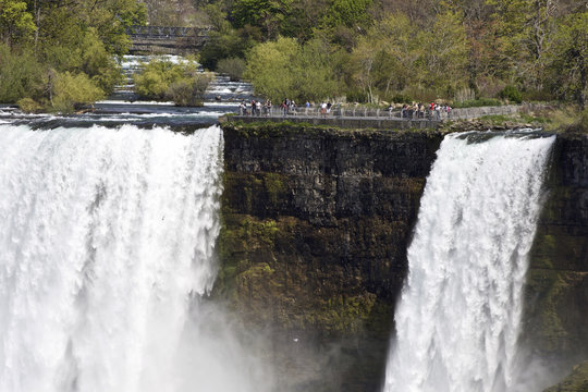 Beautiful close image of the amazing Niagara waterfall US side