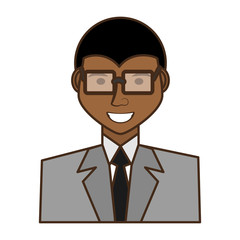 businessman avatar elegant islated icon vector illustration design