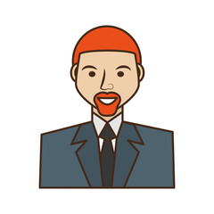 businessman avatar elegant islated icon vector illustration design
