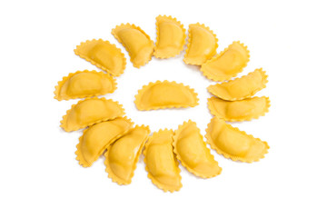 Ravioli pasta isolated
