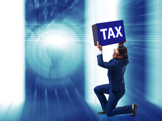 Man under the burden of tax payments
