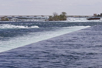 Beautiful isolated picture with the river right before the amazing Niagara falls