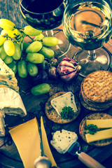 Cheese board with oat crackers