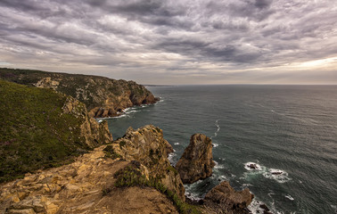 Rocky Coast near Roca Cape in Portugal