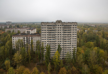 Naklejka premium Hochhäuser in Prypjat bei Chernobyl