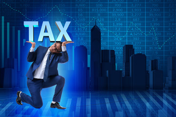 Man under the burden of tax payments
