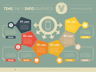 Vector infographic of technology or education process. Web Templ