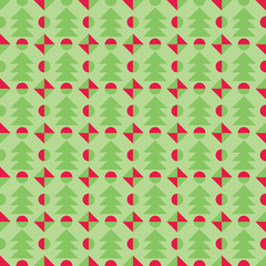 Retro Christmas pattern. Winter wallpaper. Vector illustration.