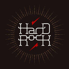 Hard Rock badge - original lettering with lightnings and grunge
