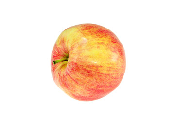 red ripe apple on a white background