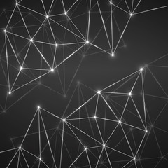 Abstract geometric background with connecting dots and lines. Modern technology concept. Polygonal structure