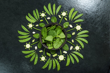 green vegetables arrangement