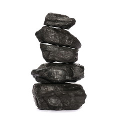 black coal isolated on white background