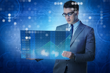 Businessman in online trading concept