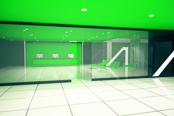 Green business interior