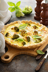 Healthy vegetable and salmon quiche