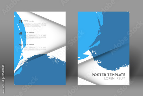 Simple Poster Design Template Blue Paint Strokes Splatters And Shadow Effect Simple Poster Design Template Blue Paint Strokes Splatters And Shadow Effect